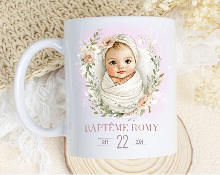 Mug personnalisé spécial baptême