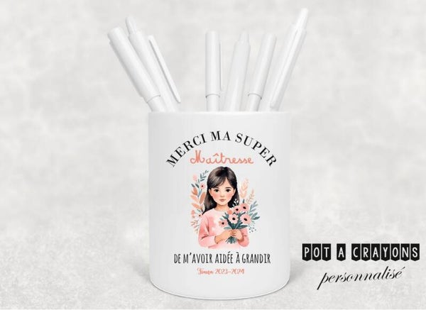 Pot à crayons personnalisé - Cadeau idéal pour la fin d'année scolaire