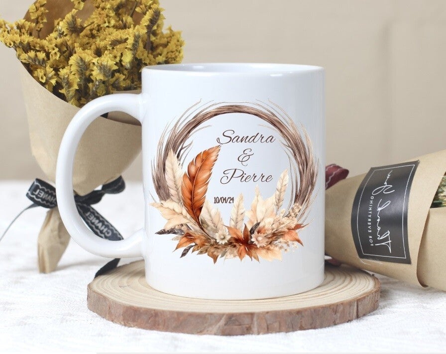 Mug personnalisé spécial mariage bohème