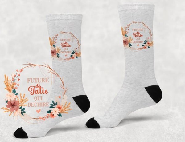 Chaussettes pailletées femme "Future Tatie qui déchire"