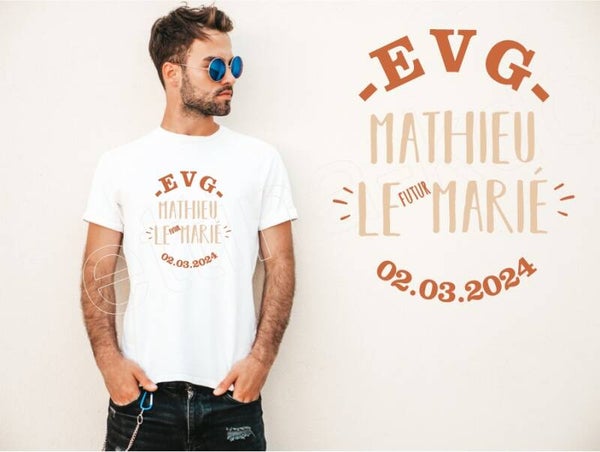 tshirt spécial EVG personnalisé "Futur marié"
