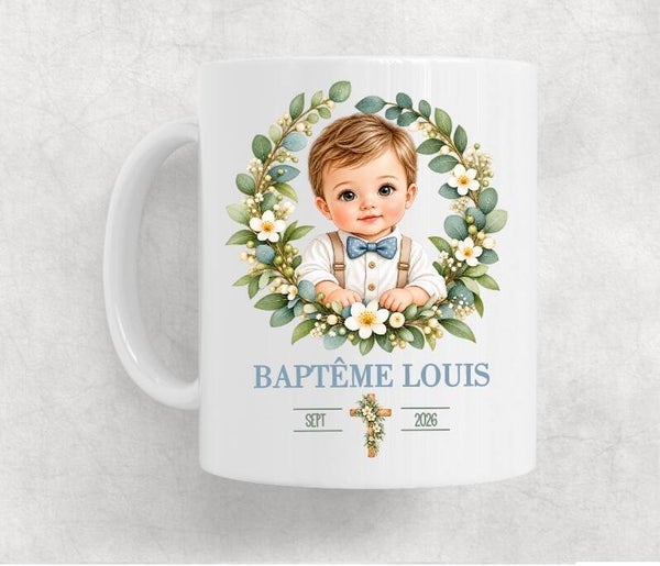 Mug personnalisé spécial baptême