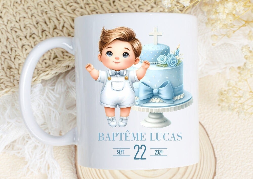 Mug personnalisé spécial baptême