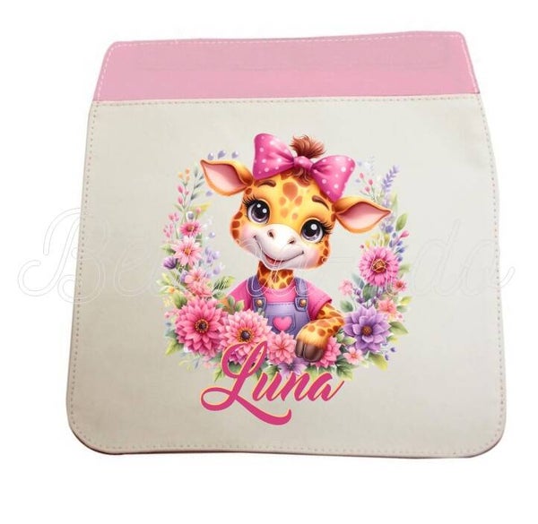 Rabat pour sac à dos enfant rose "girafe"
