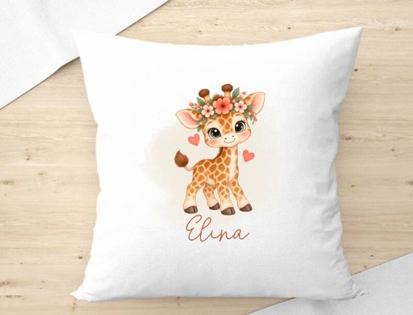 coussin "girafe" personnalisé