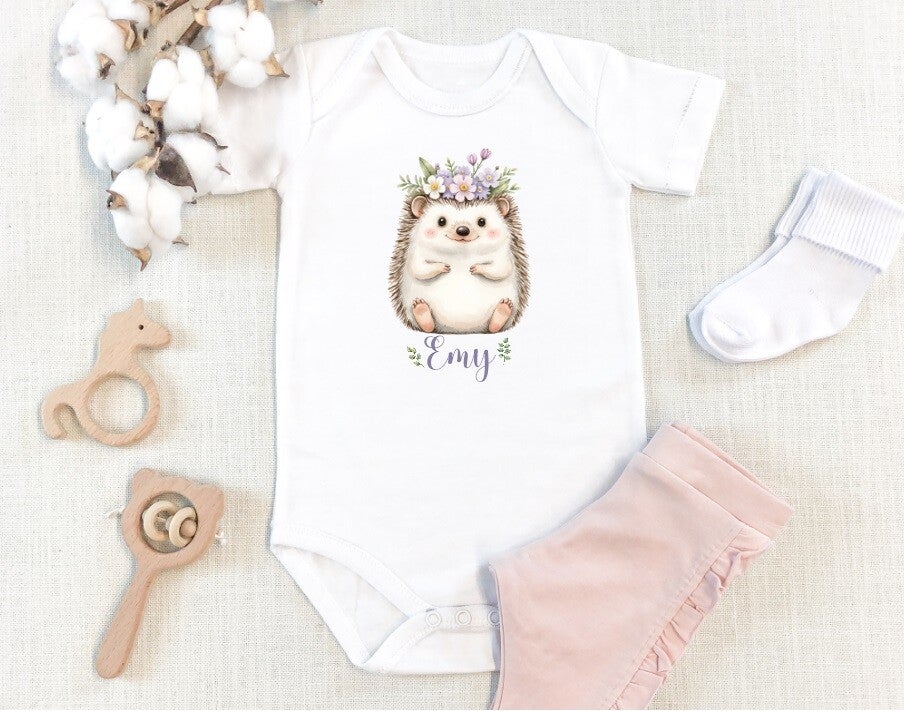 Body Bébé Personnalisé "hérissonne"