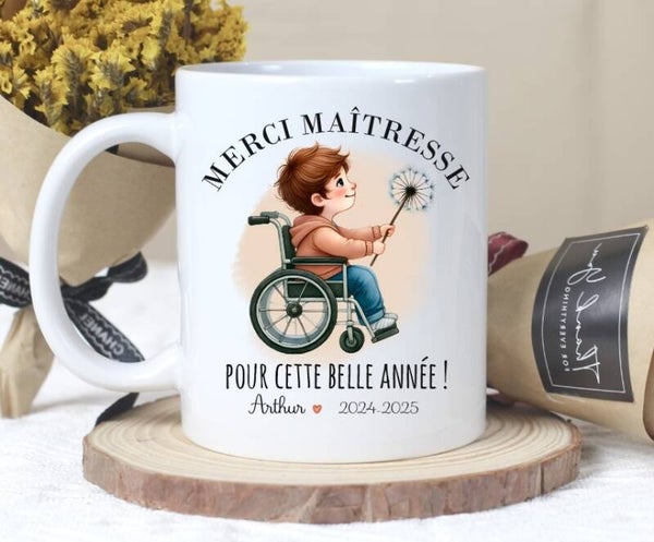 Mug "Merci maîtresse (ou autre)" personnalisé