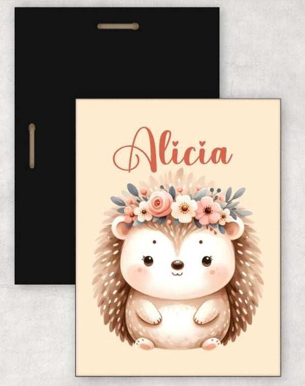 Cadre déco "hérisson" personnalisé