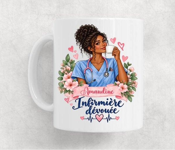 Mug céramique personnalisé - Infirmière dévouée