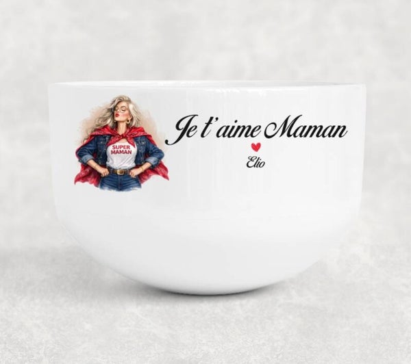 🥣 Bol en céramique personnalisé "mamie chérie" (ou autre)