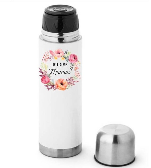 Bouteille THERMOS "Je t'aime Maman" (ou autre)