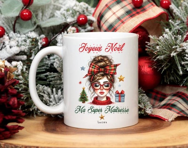 Mug de noël personnalisé - Spécial maîtresse