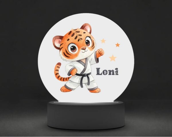 Lampe veilleuse personnalisée JUDO TIGER