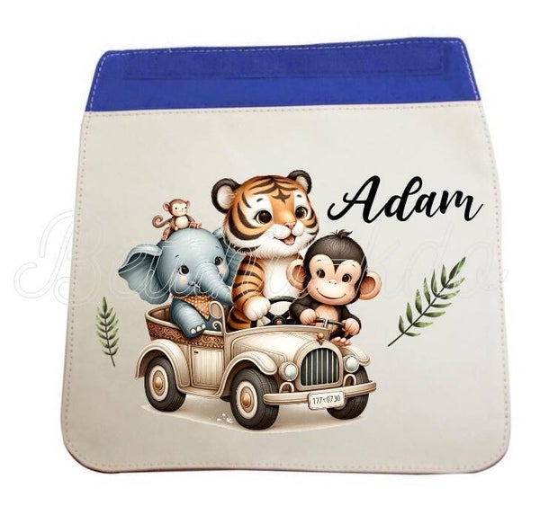 Rabat pour sac à dos enfant bleu "jungle"