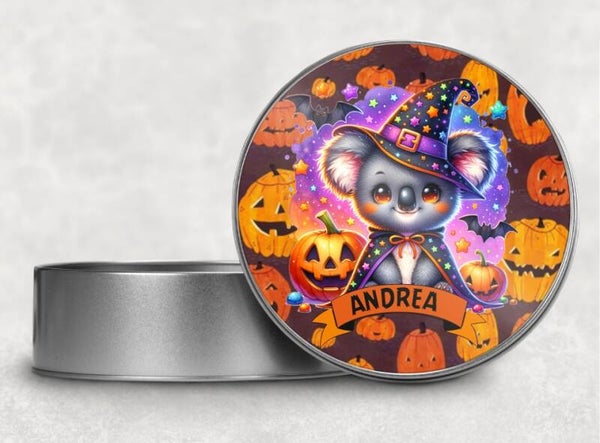 Boîte en métal spécial halloween personnalisée "koala"