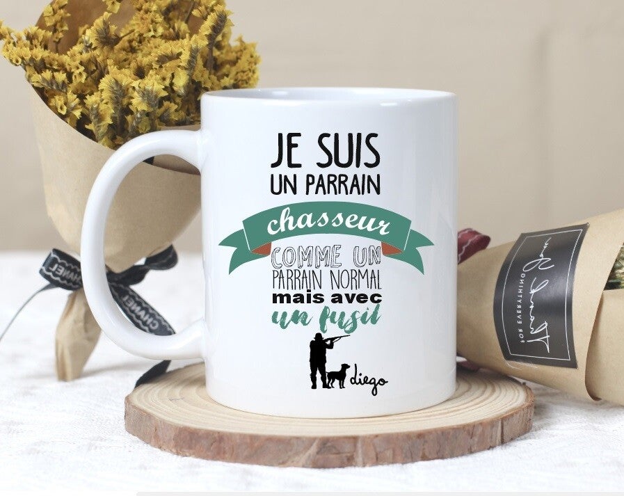 Mug personnalisé "Parrain chasseur"