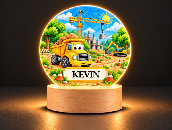 Lampe veilleuse personnalisée ENGIN DE CHANTIER