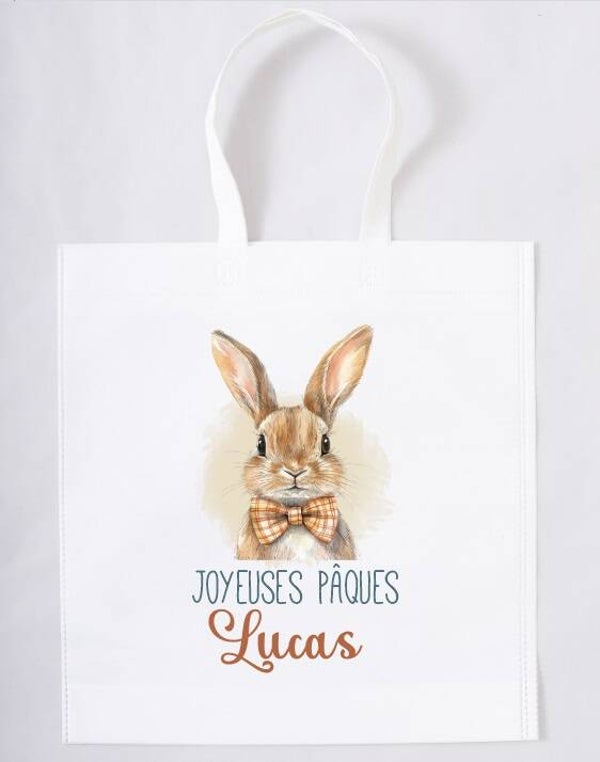 Sac pour la chasse aux œufs personnalisé "lapin"