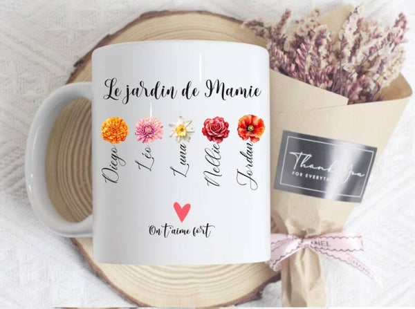 Mug personnalisé "Le jardin de Mamie"