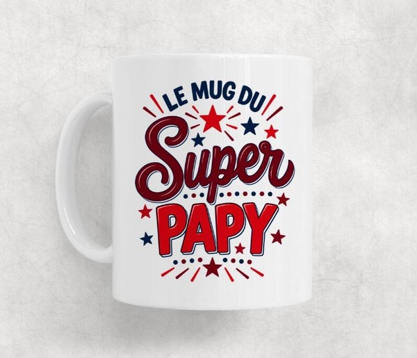 Mug personnalisé Super Papy – Cadeau fête des papys