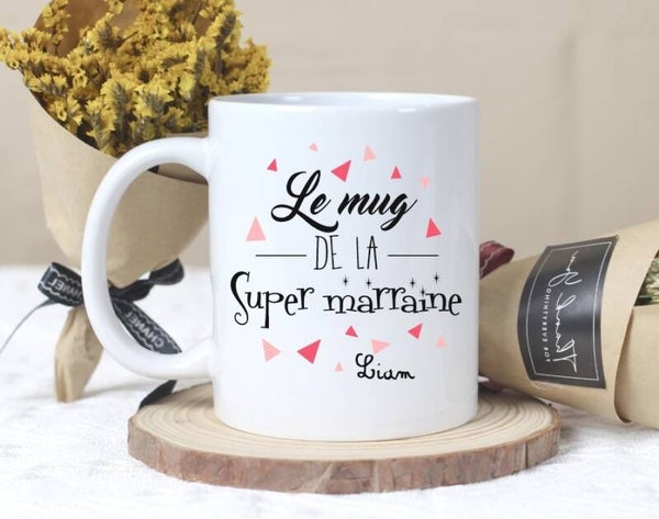 Mug "Le mug de la super marraine" personnalisé