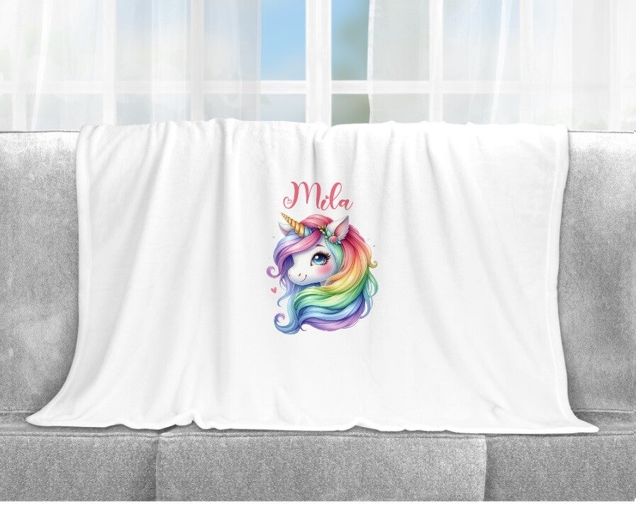 Plaid personnalisé "licorne"