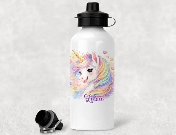 gourde personnalisée "licorne"