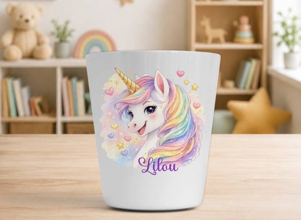 Verre enfant personnalisé 230 ml - LICORNE