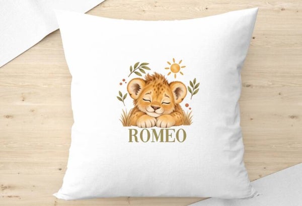 coussin "lionceau" personnalisé