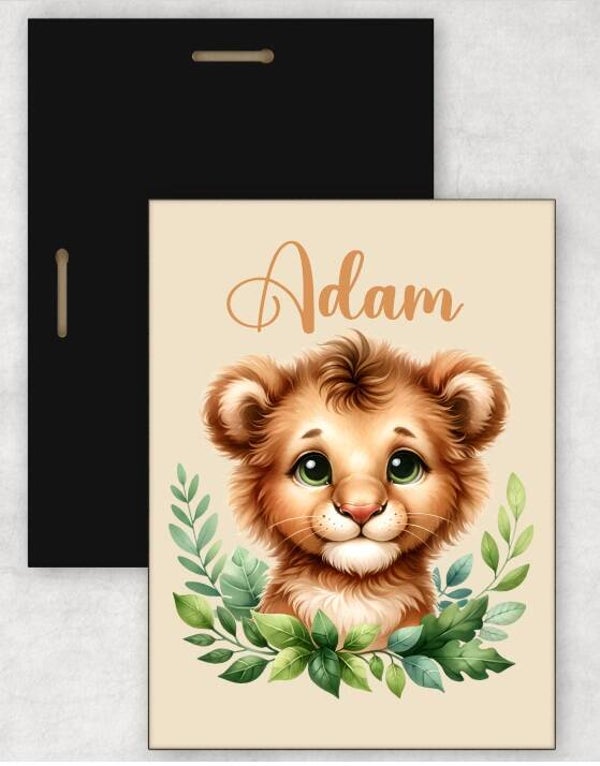 Cadre déco "lion" personnalisé