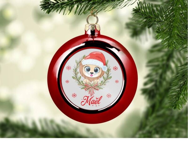 Boule de noël personnalisée "lion"