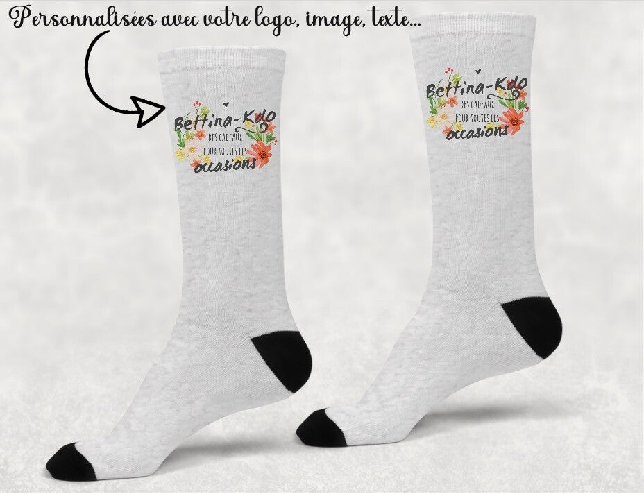 Chaussettes pailletées personnalisées femme