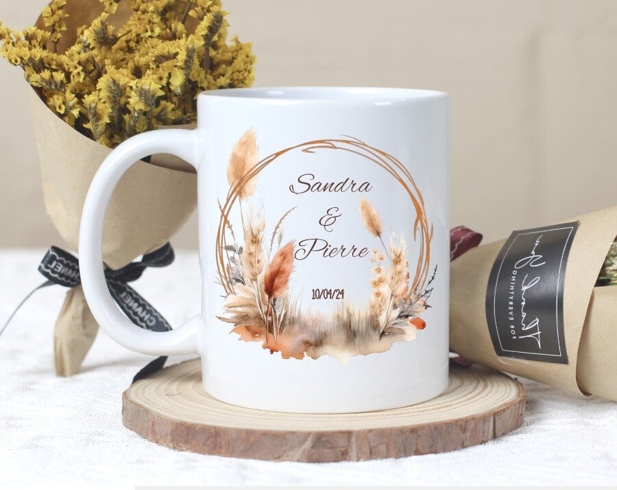 Mug personnalisé spécial mariage bohème