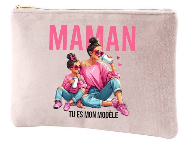 Trousse velours "Maman tu es mon modèle"