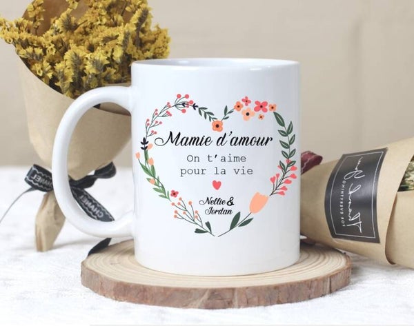 Mug personnalisé "Mamie d'amour"