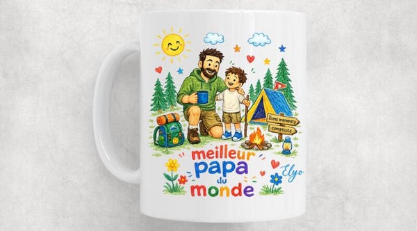 Tasse Personnalisée Papa | Cadeau Original Fête des Pères