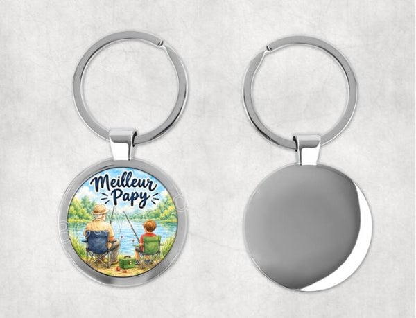 Porte-clés "Meilleure Papy (pêcheur)"