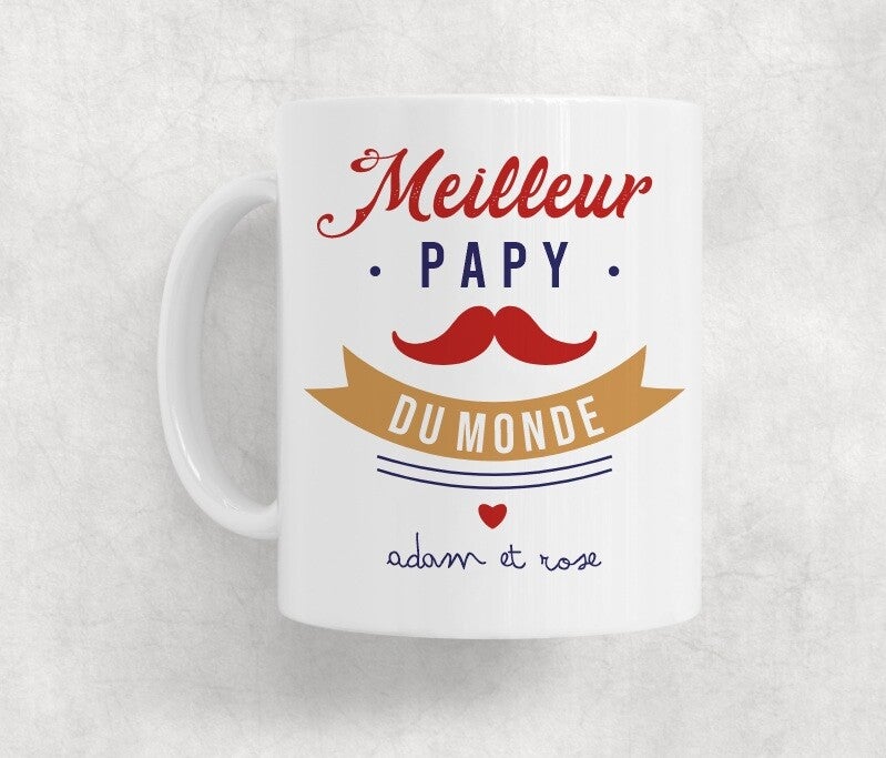 Mug "Meilleur papy du monde" personnalisé