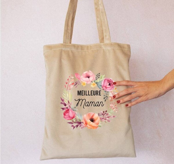 Sac en velours "Meilleure maman" (ou autre)
