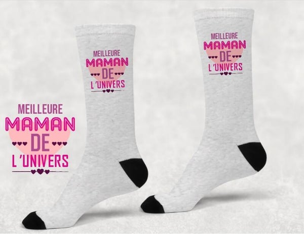 Chaussettes pailletées personnalisées femme "Meilleure maman"