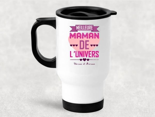 Tasse isotherme personnalisée "meilleure maman de l'univers"