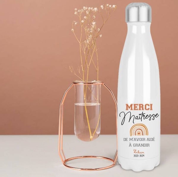 Bouteille isotherme personnalisé spécial cadeau de maîtresse
