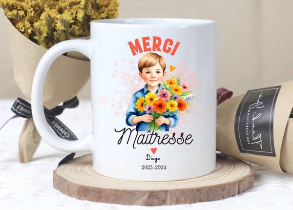 Mug "Merci maîtresse (ou autre)" personnalisé