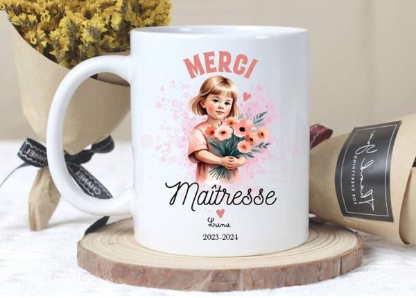 Mug "Merci maîtresse (ou autre)" personnalisé