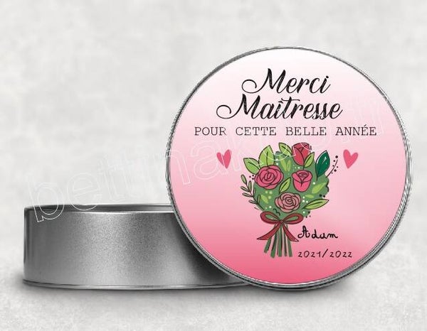 Boîte en métal "merci maîtresse" (ou autre)