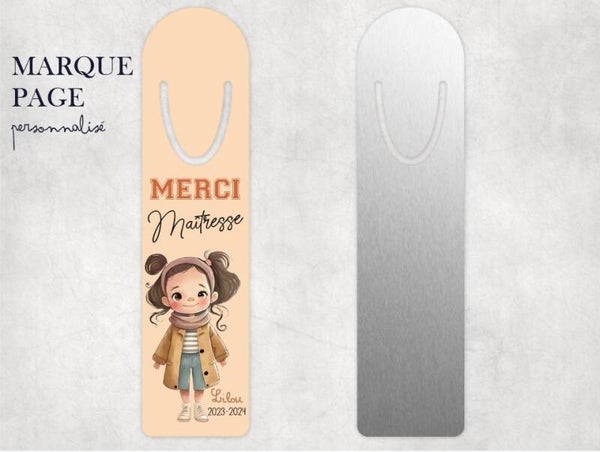 Marque page personnalisé "merci maîtresse (ou autre)"
