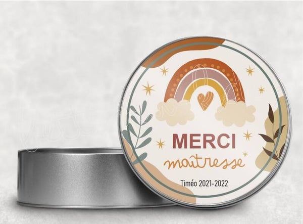 Boîte en métal "merci maîtresse" (ou autre)