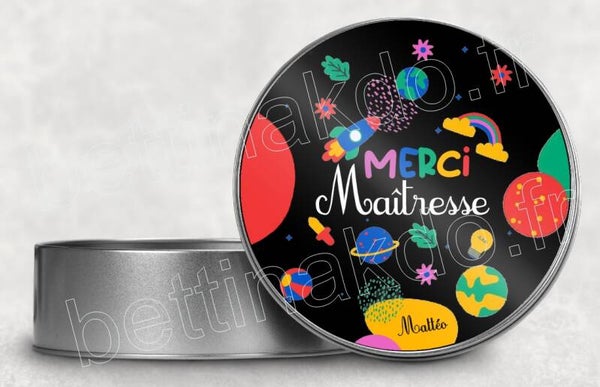 Boîte en métal "Merci maîtresse" personnalisé