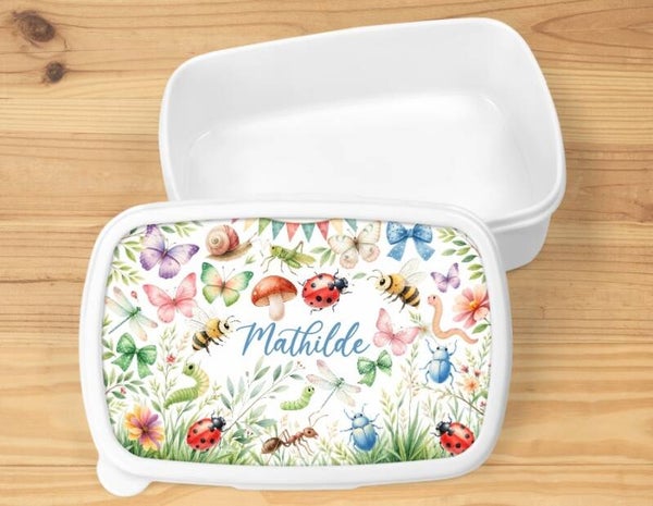 Boîte à goûter "nature" personnalisée, blanche