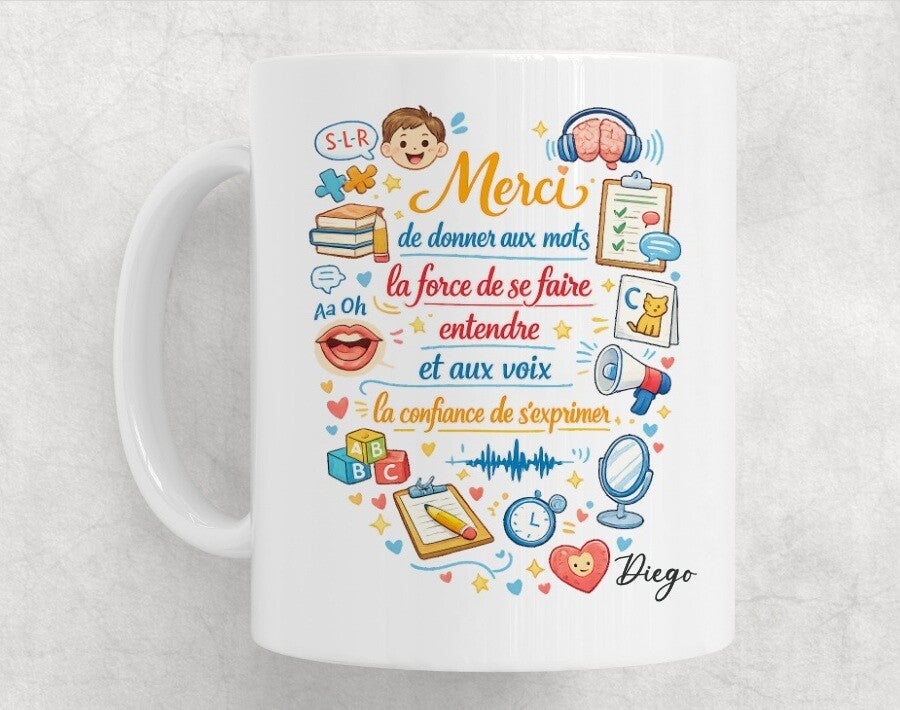 Mug personnalisé – Cadeau original pour orthophoniste